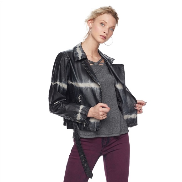 Rock & Republic Tie-Die Faux Leather Moto Jacket - Picture 3 of 3